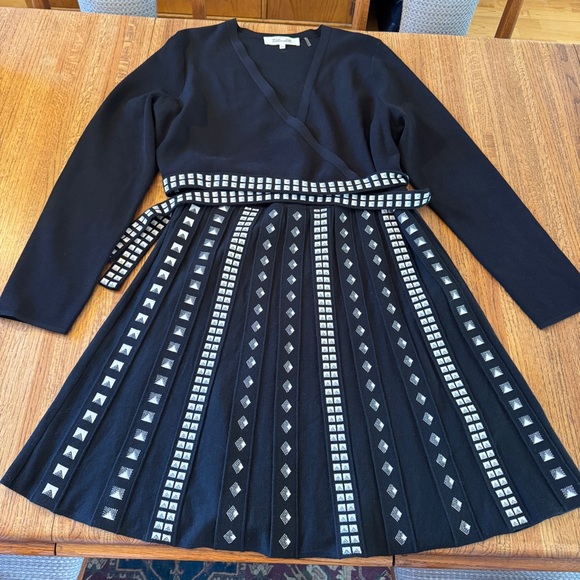 DIANE VON FURSTENBERG Chelsea Wrap-effect Jacquard-knit Dress Size XL - Picture 2 of 9